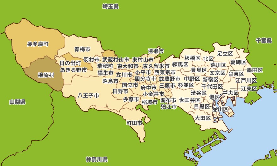 東京都エリアマップ